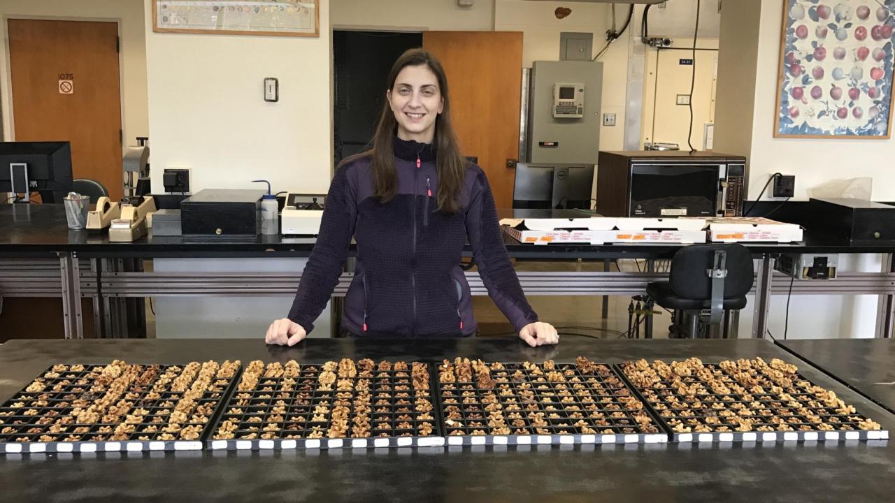 Gina with walnuts