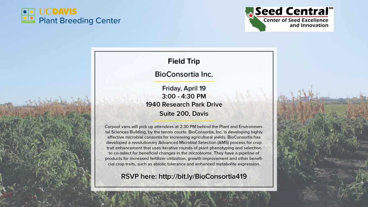 Event flyer featuring ag field in the background